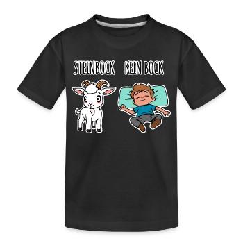 Steinbock - Kein Bock - Achtung Flachwitz! - Kinder Premium Bio T-Shirt - Schwarz - Vorne