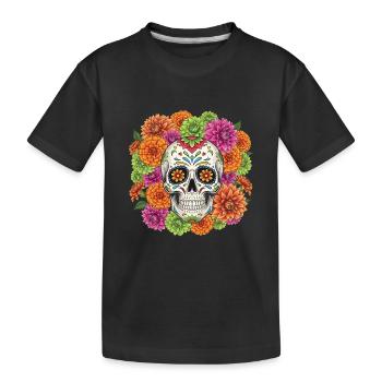 Halloween Crâne En Sucre Jour De Mort Cadeau Drôle - T-shirt bio Premium Enfant - noir - Devant