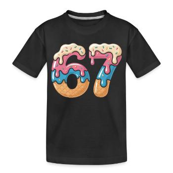 Donut 69 Frosting NeonPrint - Kids' Premium Organic T-Shirt - black - Front