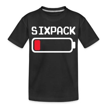 Six-pack – Fun outfit with a low battery - Kids' Premium Organic T-Shirt - black - Front