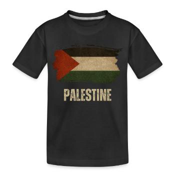 Drapeau grunge de la Palestine, fierté palestinienne - T-shirt bio Premium Enfant - noir - Devant