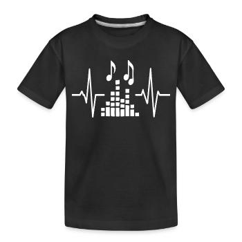Beatwave Pulse Musik - Kinder Premium Bio T-Shirt - Schwarz - Vorne