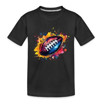 Football - Kinder Premium Bio T-Shirt - Schwarz - Vorne