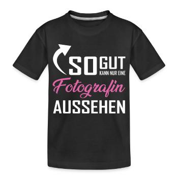 Seul un photographe peut être aussi beau - T-shirt bio Premium Enfant - noir - Devant