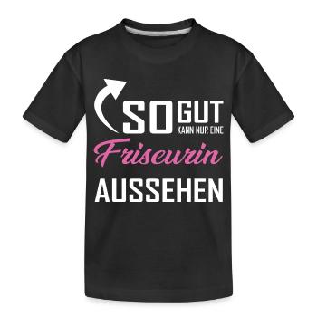 Seul un coiffeur peut être aussi beau - T-shirt bio Premium Enfant - noir - Devant