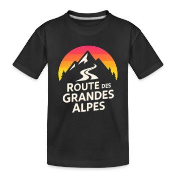 Alps Route Mountain Logo - Kids' Premium Organic T-Shirt - black - Front