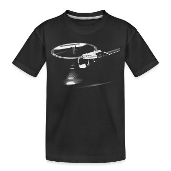 Grafischer Plattenspieler, Musikliebhaber - Kinder Premium Bio T-Shirt - Schwarz - Vorne