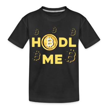 HODL ME Bitcoin Logo - Kinder Premium Bio T-Shirt - Schwarz - Vorne