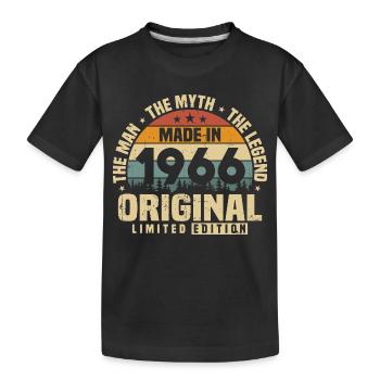 Jahrgang 1966 geboren Original Geburtstag Geschenk - Kinder Premium Bio T-Shirt - Schwarz - Vorne
