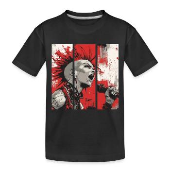 Punk Rebellion – Chanteur avec mohawk - T-shirt bio Premium Enfant - noir - Devant