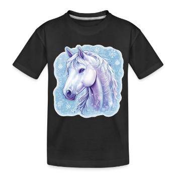 Flocons de neige de cheval - T-shirt bio Premium Enfant - noir - Devant