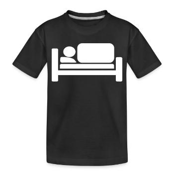 Cool Bed Silhouettes Pictogram Design - Kids' Premium Organic T-Shirt - black - Front