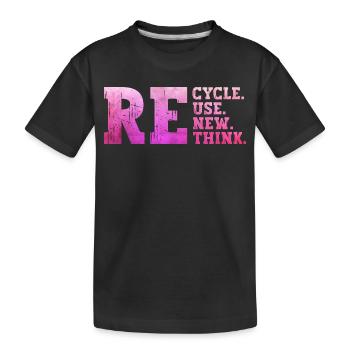 Recyceln Reuse Renew Rethink umweltfreundliche Ökologie recyceln - Kinder Premium Bio T-Shirt - Schwarz - Vorne