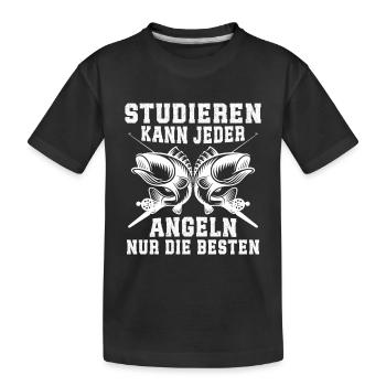 Tout le monde peut étudier la pêche uniquement le meilleur - T-shirt bio Premium Enfant - noir - Devant