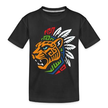 Tribal Tiger – Kraftvolles Ethno Design - Kinder Premium Bio T-Shirt - Schwarz - Vorne