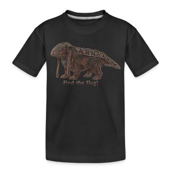 Satisfactory - „Find the Slug!“ - Kinder Premium Bio T-Shirt - Schwarz - Vorne