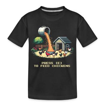 Appuyez sur E pour alimenter | Joueur de ferme - T-shirt bio Premium Enfant - noir - Devant