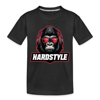Hardstyle Gorilla – Conception musicale avec casque - T-shirt bio Premium Enfant - noir - Devant