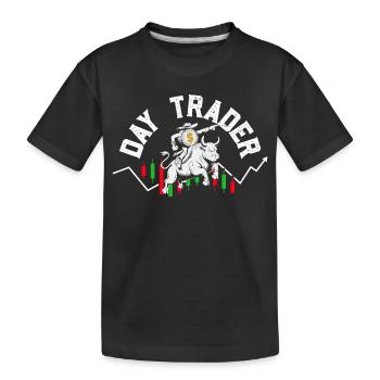 Aktien Börse Crypto Aktienmarkt Trader Investor - Kinder Premium Bio T-Shirt - Schwarz - Vorne