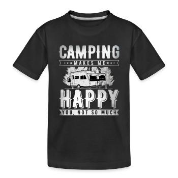 Camping  - Kinder Premium Bio T-Shirt - Schwarz - Vorne