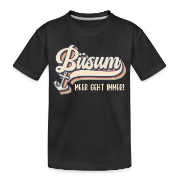 Vacances à la mer du Nord LA MER DEVIENT TOUJOURS DRÔLE - T-shirt bio Premium Enfant - noir - Devant