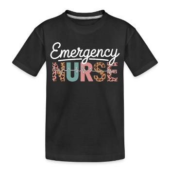 Emergency Nurse Leopard Print - Kids' Premium Organic T-Shirt - black - Front