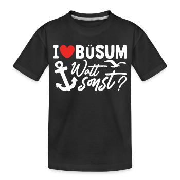 Vacances à la mer du Nord BÜSUM WATT AUTREMENT DRÔLE - T-shirt bio Premium Enfant - noir - Devant