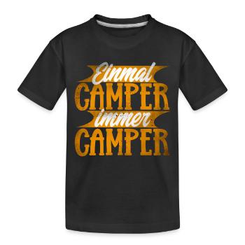 Camping - Kinder Premium Bio T-Shirt - Schwarz - Vorne