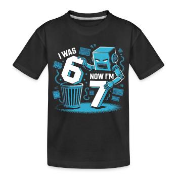 Six Seven Robot 7 Years Birthday 67 - Kids' Premium Organic T-Shirt - black - Front