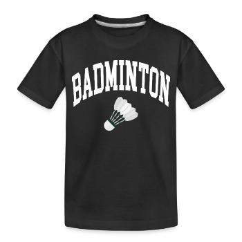 Badminton - Kinder Premium Bio T-Shirt - Schwarz - Vorne