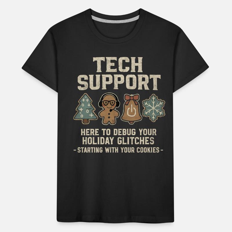 Tech Support Ugly Christmas Sweater Informatiker Kinder Premium Bio T-Shirt