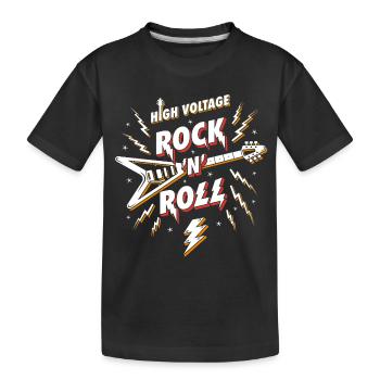 Hochspannungs-Rock'n'Roll-Gitarre - Kinder Premium Bio T-Shirt - Schwarz - Vorne