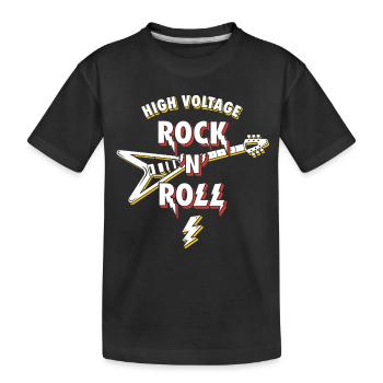 High Voltage Rock N Roll Guitar - Kids' Premium Organic T-Shirt - black - Front