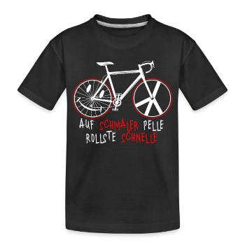 Rennrad - Kinder Premium Bio T-Shirt - Schwarz - Vorne