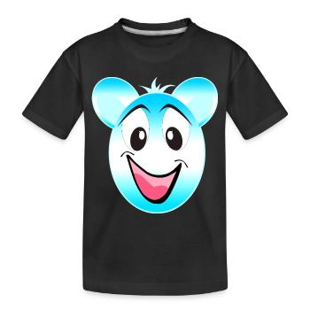 Fröhlicher Blau Weiß Bärenmaskottchen - Kinder Premium Bio T-Shirt - Schwarz - Vorne