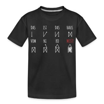 Voici la maison de Saint Nicolas | Erreurs absurdes - T-shirt bio Premium Enfant - noir - Devant
