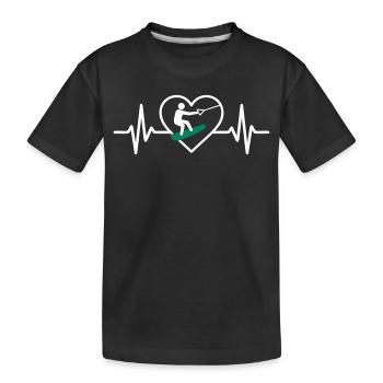 Cœur Wakeboard – Passion Glisse - T-shirt bio Premium Enfant - noir - Devant