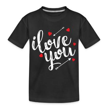 Je T'aime Déclaration Amour Romantique Passion - T-shirt bio Premium Enfant - noir - Devant