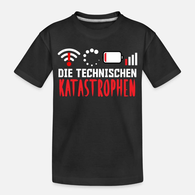 Nerd Computer DIE TECHNISCHEN KATASROPHEN LUSTIG - Kinder Premium Bio T-Shirt - Schwarz