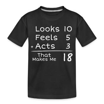 18 ans Anniversaire Humoristique | 18e Anniversair - T-shirt bio Premium Enfant - noir - Devant