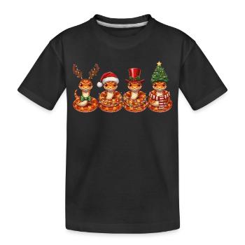 Corn Snake Santa Claus Christmas Lights - Kids' Premium Organic T-Shirt - black - Front