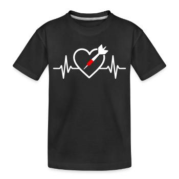 Heart Darts – Passion Precision - Kids' Premium Organic T-Shirt - black - Front