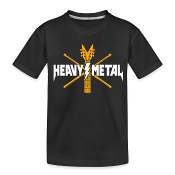 Heavy-Metal-Gitarrenlogo - Kinder Premium Bio T-Shirt - Schwarz - Vorne