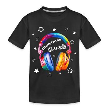 Christmas Rock Kopfhörer Weihnachten cool - Kinder Premium Bio T-Shirt - Schwarz - Vorne