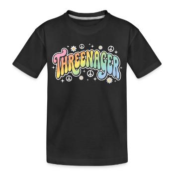 Threenager 3e anniversaire 3 ans Filles - T-shirt bio Premium Enfant - noir - Devant