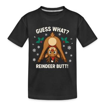 Devine quoi blague de Noël sur les fesses de renne - T-shirt bio Premium Enfant - noir - Devant