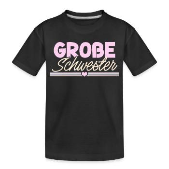 Große Schwester - Kinder Premium Bio T-Shirt - Schwarz - Vorne