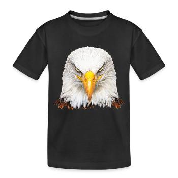 Weisskopfseeadler - Kinder Premium Bio T-Shirt - Schwarz - Vorne