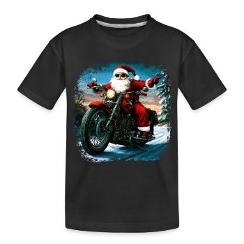 Motorcyclists Christmas - Kids' Premium Organic T-Shirt - black - Front