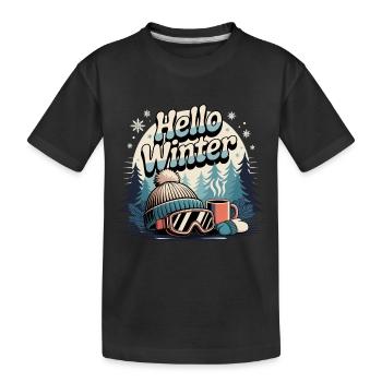 Ski Skiing Skier - Kids' Premium Organic T-Shirt - black - Front